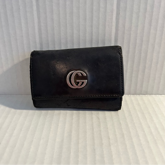Gucci Black Leather Trifold key holder - Picture 1 of 9